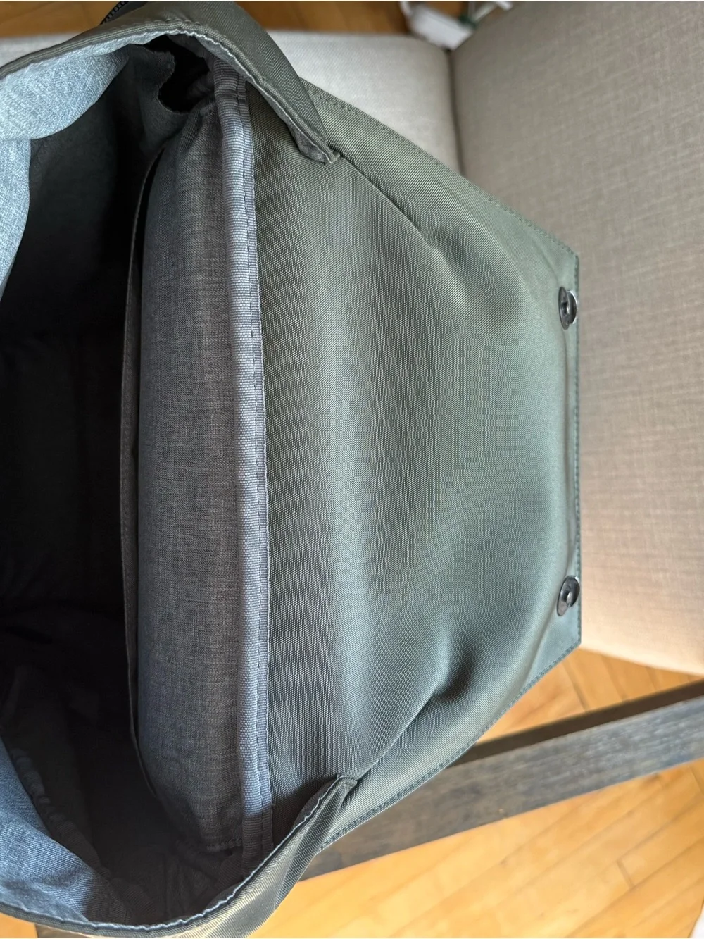Olive Green Minimal Roll-Top Backpack